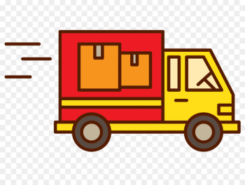 Logistics Cargo Freight transport - Vector red truck delivery logistics and goods 