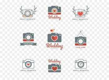 Logo Camera Photography Illustration - Heart-shaped camera logo 