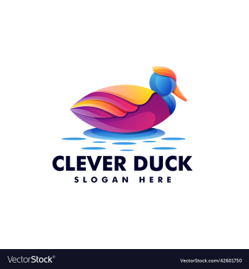 logo clever duck gradient colorful logo clever duck gradient colorful