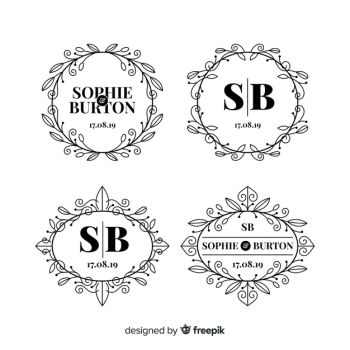 Logo collection for wedding florist Free Vector Logo collection for wedding florist Free Vector