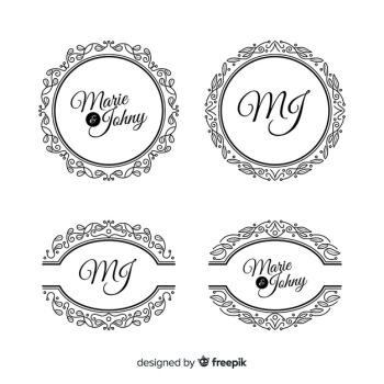 Logo collection for wedding florist Free Vector Logo collection for wedding florist Free Vector