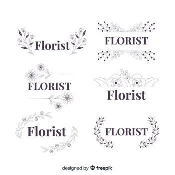 Logo collection for wedding florist Free Vector Logo collection for wedding florist Free Vector
