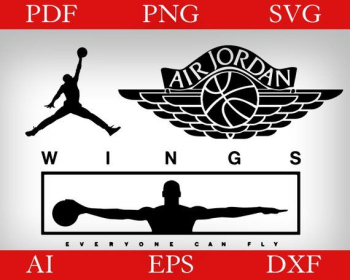 Logo JORDAN - Jordan WINGS SVG - Jordan Cut Template - Vector ...