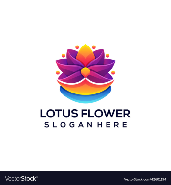 logo lotus flower gradient colorful