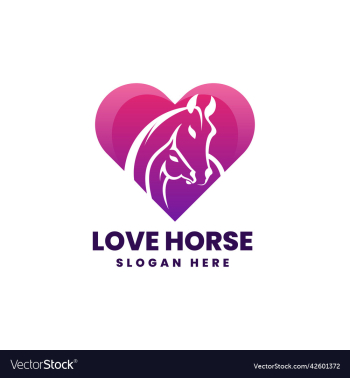 logo love horse gradient colorful logo love horse gradient colorful