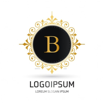 Logo with a round golden frame Logo with a round golden frame