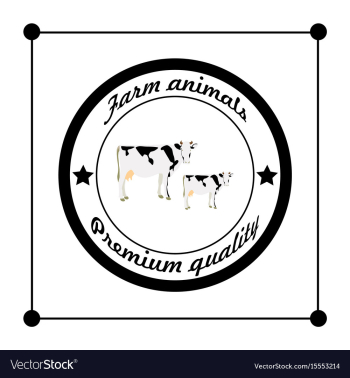 Logos and badges farm animals vector image Logos and badges farm animals vector image