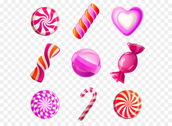 Lollipop Candy cane Cotton candy Cupcake - Hand-painted candy 