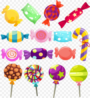 Lollipop Gumdrop Cotton candy Candy cane - 3d candy hand-painted candy,Colored candy 