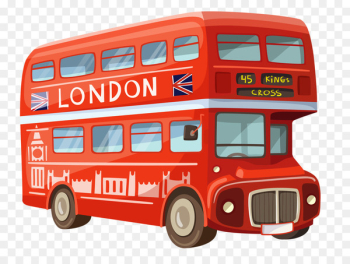 London Double-decker bus Cartoon - Red bus London Double-decker bus Cartoon - Red bus