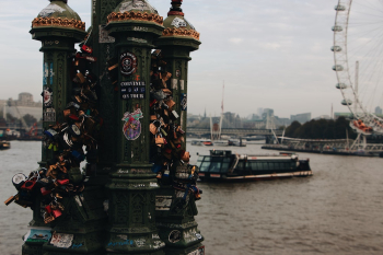 London Eye and Love Locks