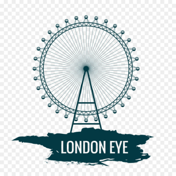 London Eye Cartoon - Creative London landmark London Eye vector material 