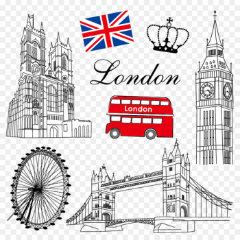 London Eye Euclidean vector Shutterstock - Retro illustration London 