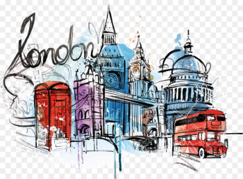London Illustration - Vector watercolor illustration London London Illustration - Vector watercolor illustration London