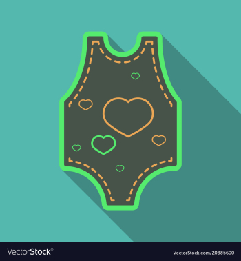 Long sleeve baby bodysuits with cute design vector image Long sleeve baby bodysuits with cute design vector image