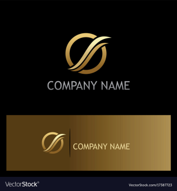 Loop wave round gold company logo vector image Loop wave round gold company logo vector image