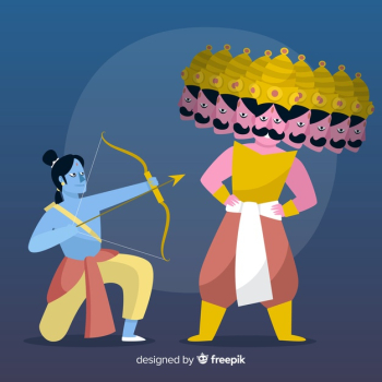 Lord rama and ravana character background Free Vector Lord rama and ravana character background Free Vector