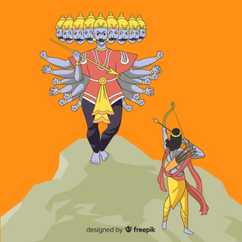 Lord rama and ravana character Free Vector Lord rama and ravana character Free Vector