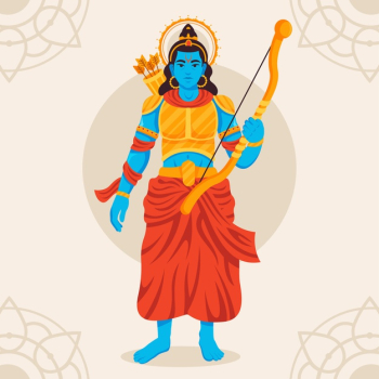 Lord rama holding a bow in hand Free Vector Lord rama holding a bow in hand Free Vector