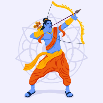 Lord rama pointing his bow in the sky Free Vector Lord rama pointing his bow in the sky Free Vector