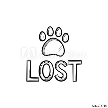 Lost dog hand drawn outline doodle icon