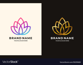 lotus line flower logo design