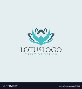 Lotus logo buddha lotus logo cyan lotus vector image Lotus logo buddha lotus logo cyan lotus vector image