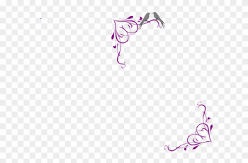 Love Birds Grey Corner Frame Purple Clip Art At Clker - Love Frame Vector Free