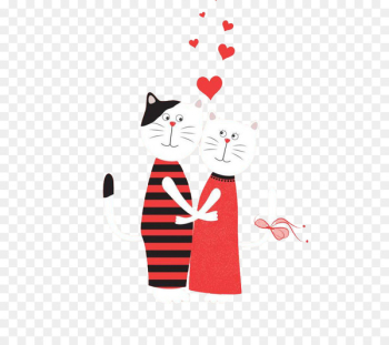 Love Greeting card Valentines Day Illustration - Love Cats Love Greeting card Valentines Day Illustration - Love Cats