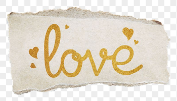 Love word png, gold glittery | Free PNG - rawpixel