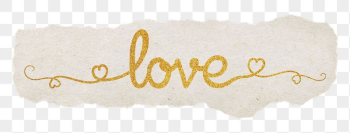 Love word png, gold glittery | Free PNG - rawpixel