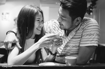Lovely asian couple having coffee | Free stock photo - 402849 Lovely asian couple having coffee | Free stock photo - 402849