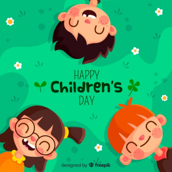 Lovely children's day composition with flat design Free Vector Lovely children's day composition with flat design Free Vector