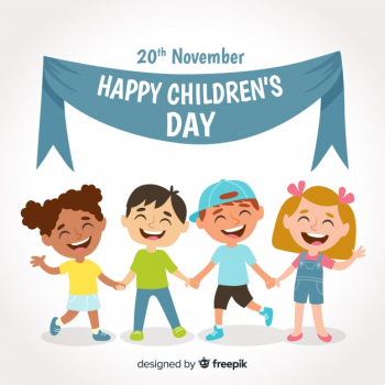 Lovely children's day composition with flat design Free Vector
