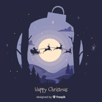 Lovely christmas background with flat design Lovely christmas background with flat design