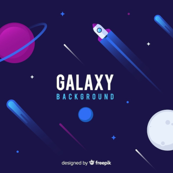 Lovely galaxy background with flat design