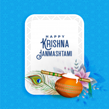 Lovely greeting for krishna janmashtami Free Vector Lovely greeting for krishna janmashtami Free Vector