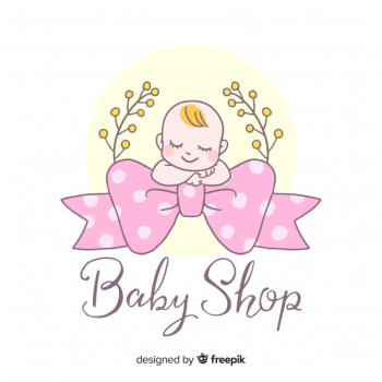 Lovely hand drawn baby logo template Lovely hand drawn baby logo template