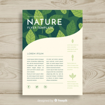 Lovely nature flyer template with modern style Free Vector