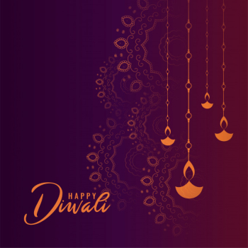 Lovely purple happy diwali festival card Free Vector Lovely purple happy diwali festival card Free Vector