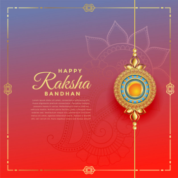Lovely rakshabandhan festival with rakhi decoration, text template Free Vector