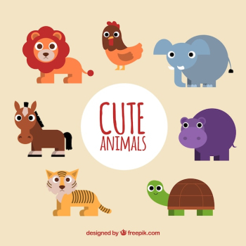 Lovely set of flat animals Lovely set of flat animals