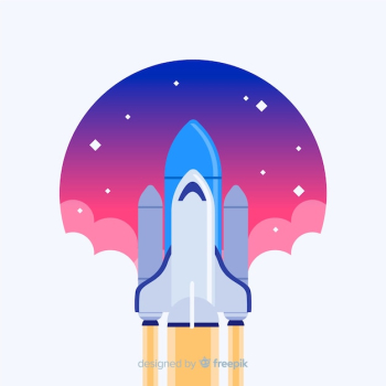 Lovely space rocket with flat design Lovely space rocket with flat design