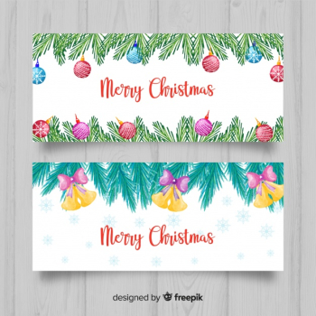 Lovely watercolor christmas banners Lovely watercolor christmas banners