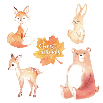 Lovely watercolor forest animals Lovely watercolor forest animals