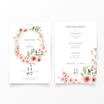 Lovely wedding invitation template Free Vector Lovely wedding invitation template Free Vector