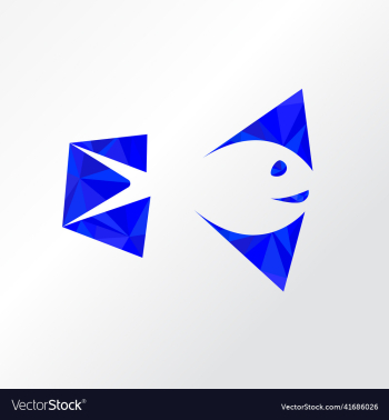 low poly blue fish logo low poly blue fish logo