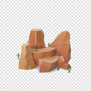 Low poly Boulder Rock, Cactus boulder transparent background PNG clipart Low poly Boulder Rock, Cactus boulder transparent background PNG clipart