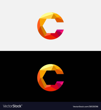low poly letter c logo low poly letter c logo