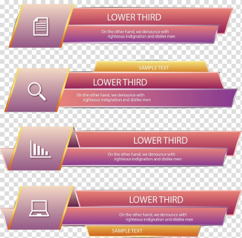 Lower Third formula , Web banner Euclidean Gradient, Gradient pink banners transparent background PNG clipart